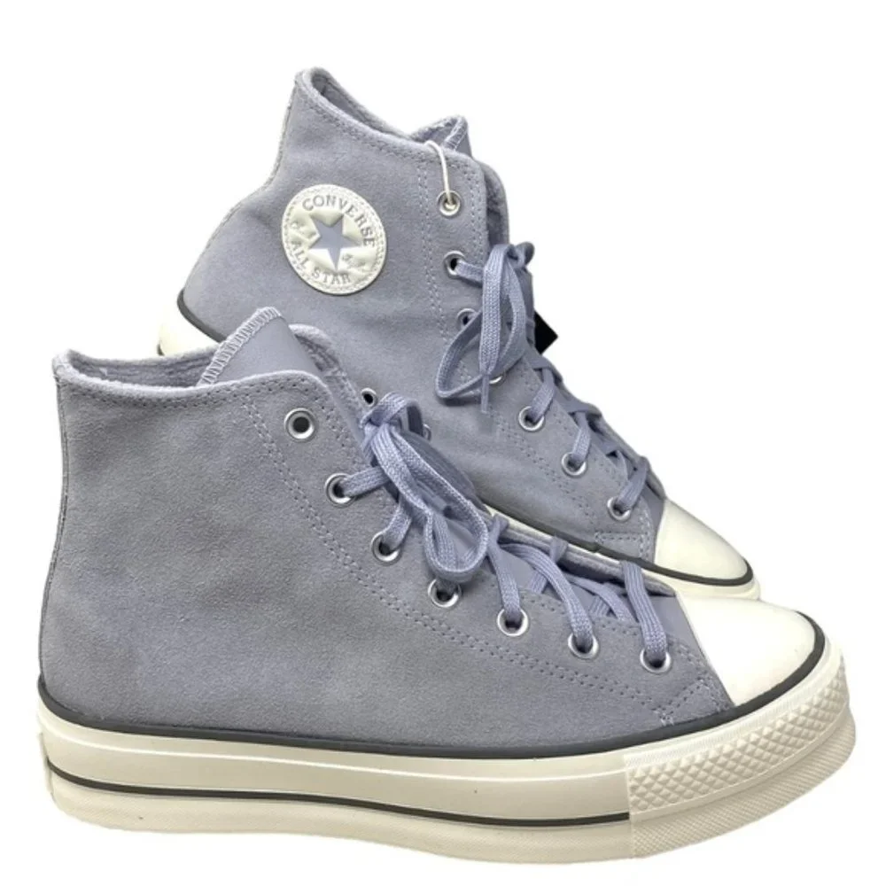 Converse Ctas Lift Hi Suede Platform Shoe Women Iron Gray Skate Sneakers A03251C